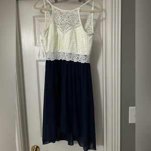 White and Navy Dress